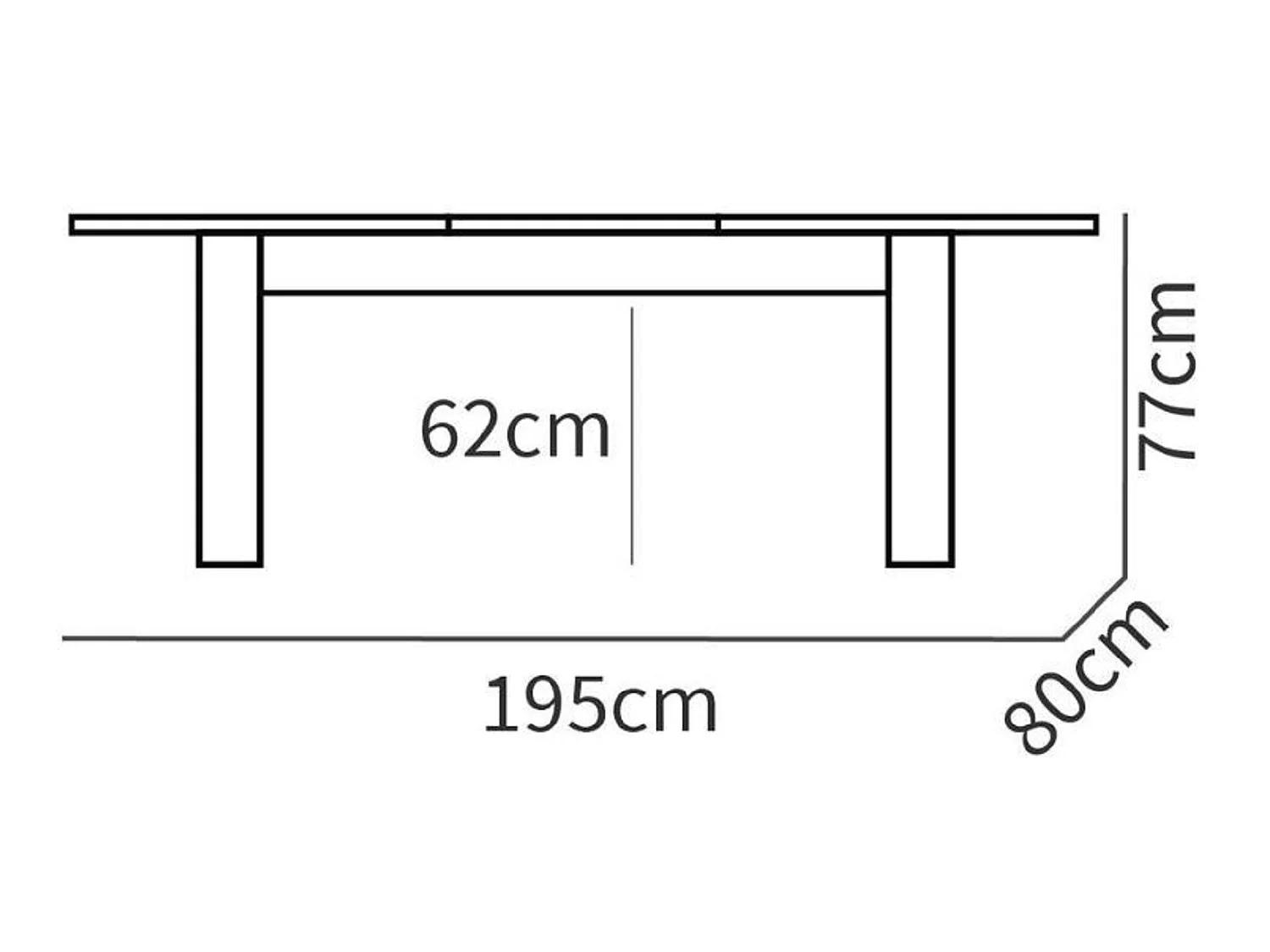 Table à manger extensible en aggloméré et mélamine chêne effet marbre - Longueur 140-195 x Profondeur 80 x Hauteur 77 cm