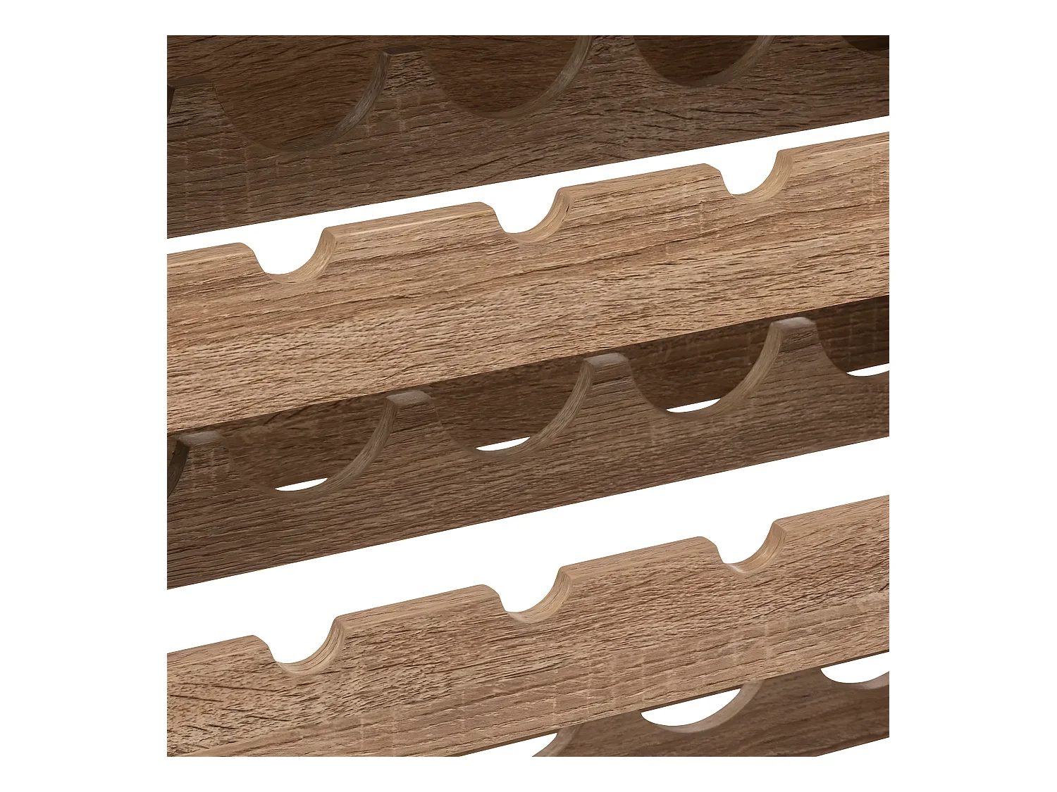 Meuble bar, porte-bouteilles en aggloméré naturel avec pieds en métal noir - Longueur 60 x Profondeur 30 x Hauteur 160 cm