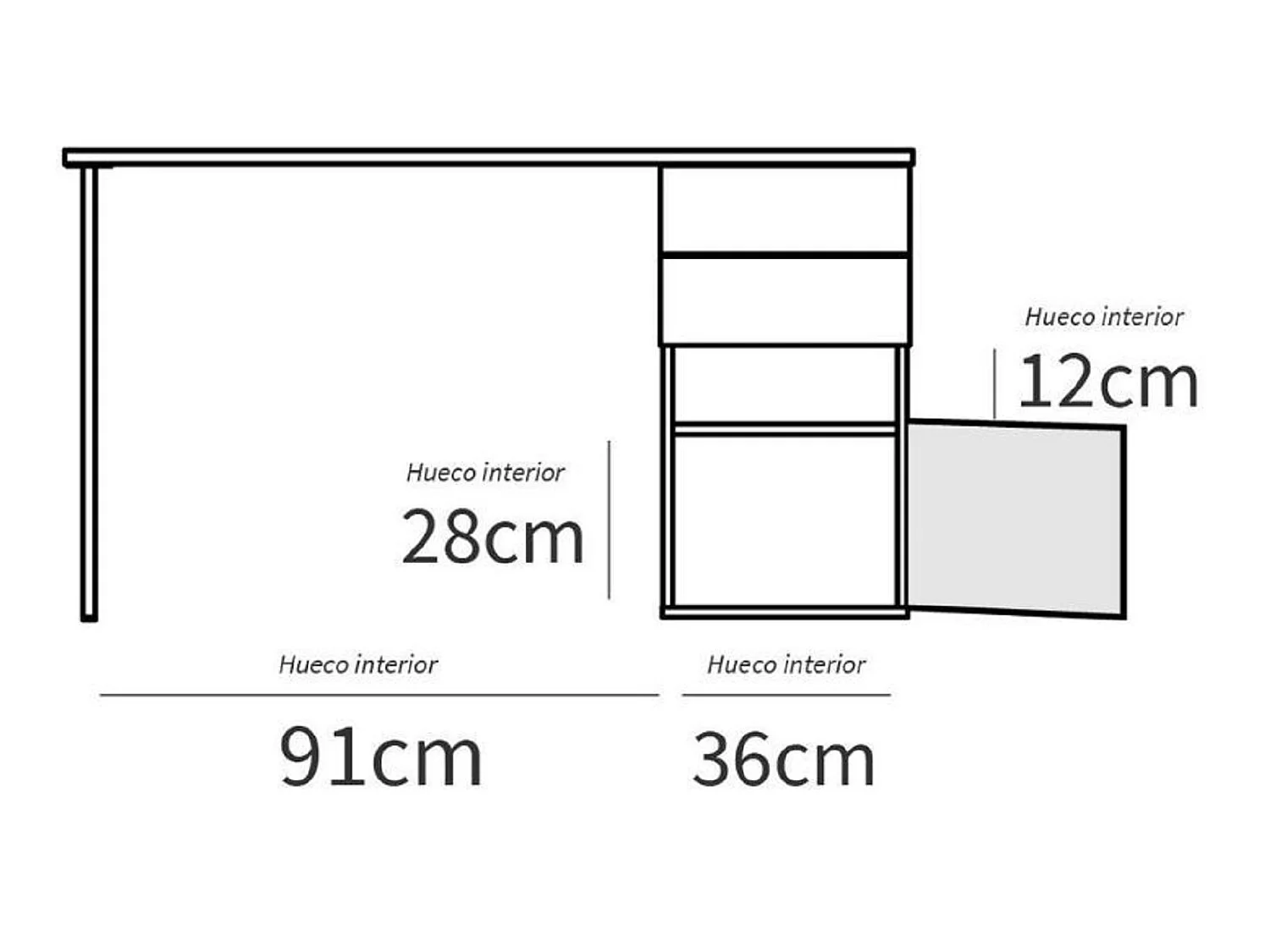 Bureau,table de travail en aggloméré finition gris foncé avec pied en métal noir-Longueur 137.5 x Profondeur 67 x Hauteur 76 cm