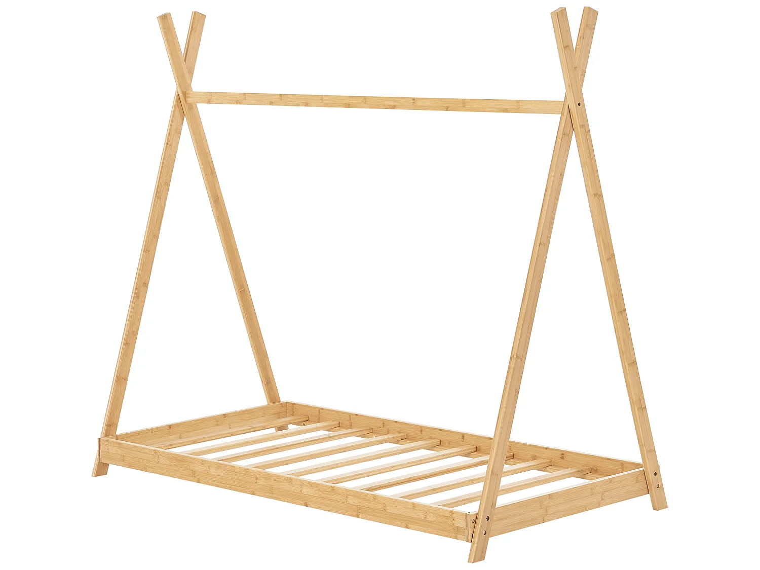 Lit tipi Vimpeli 70 x 140 cm pour enfant bambou naturel [en.casa]