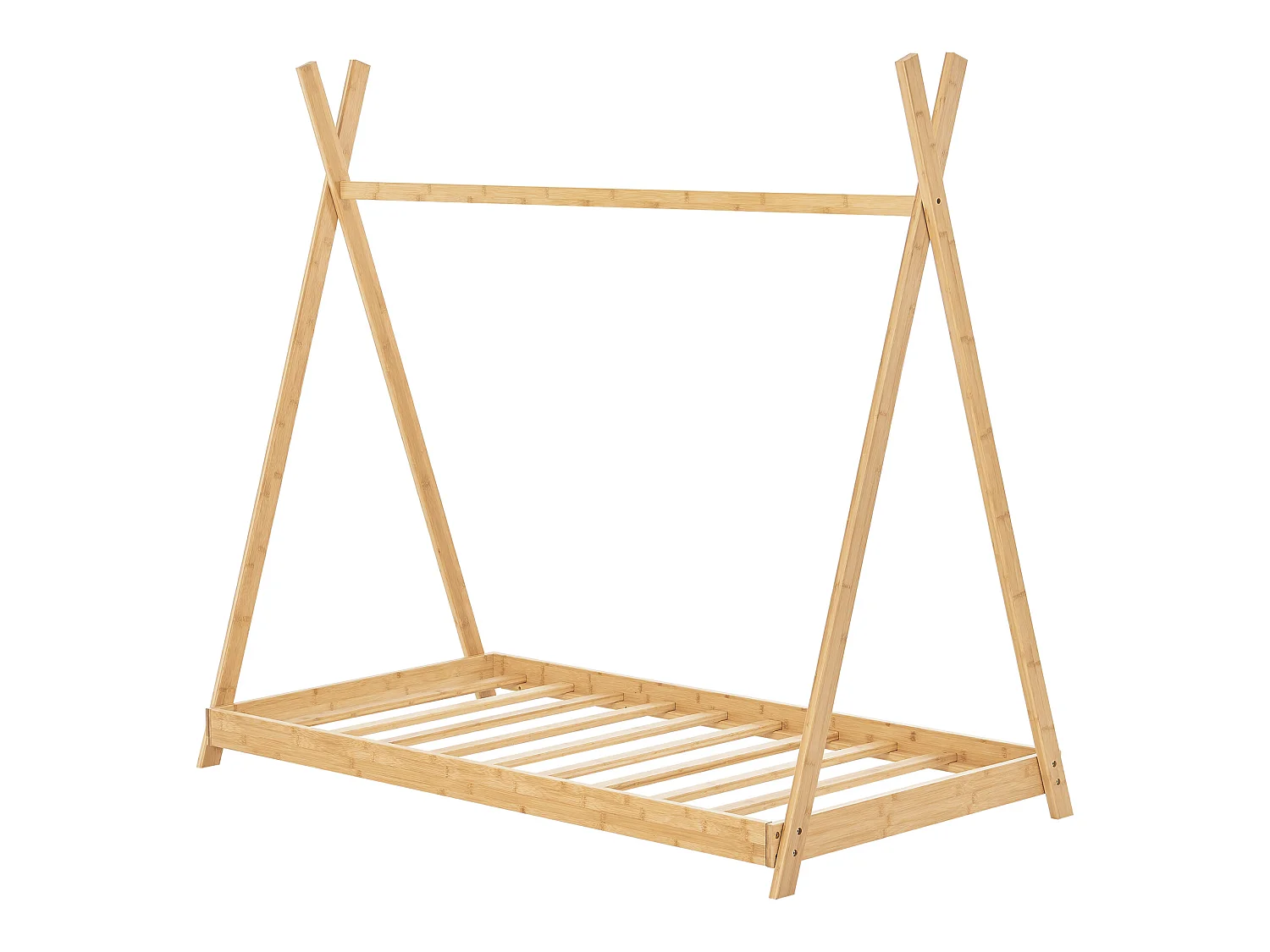 Lit tipi Vimpeli 90 x 200 cm pour enfant bambou naturel [en.casa]