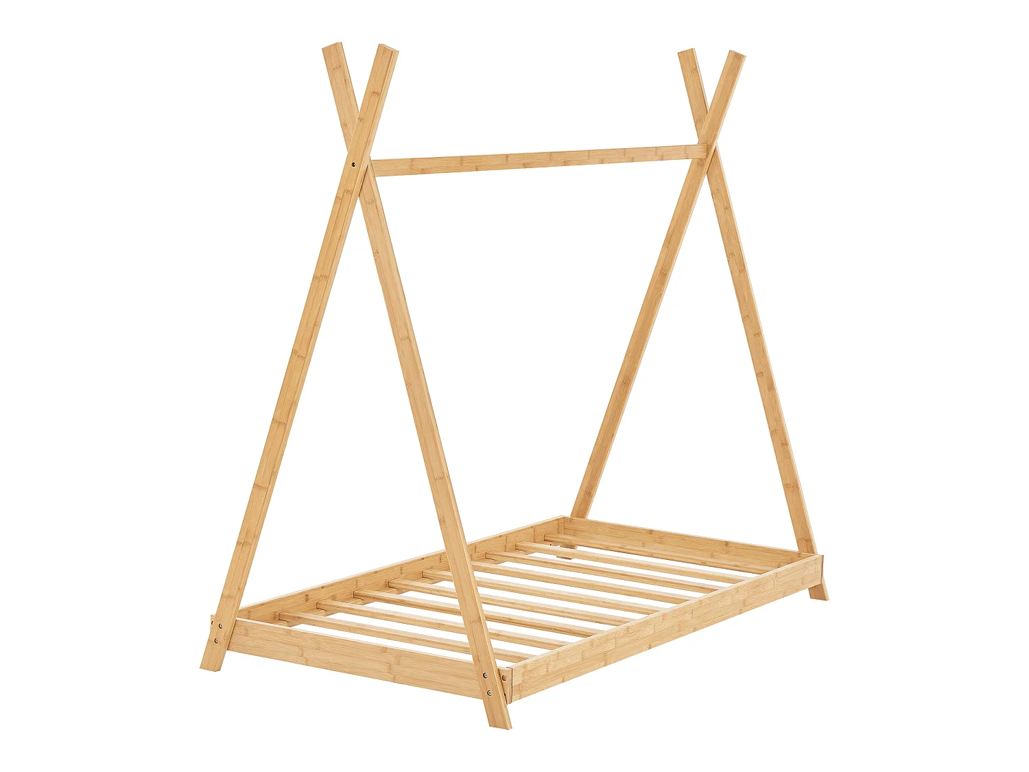 Lit tipi Vimpeli 90 x 200 cm pour enfant bambou naturel [en.casa]