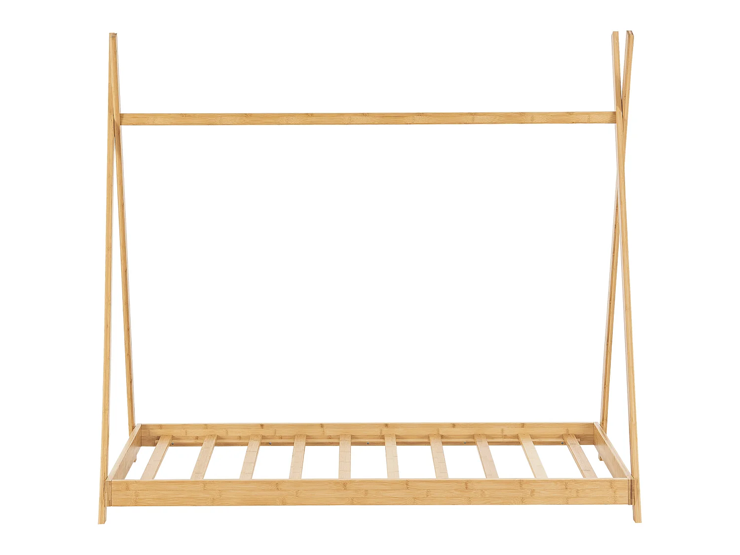 Lit tipi Vimpeli 90 x 200 cm pour enfant bambou naturel [en.casa]