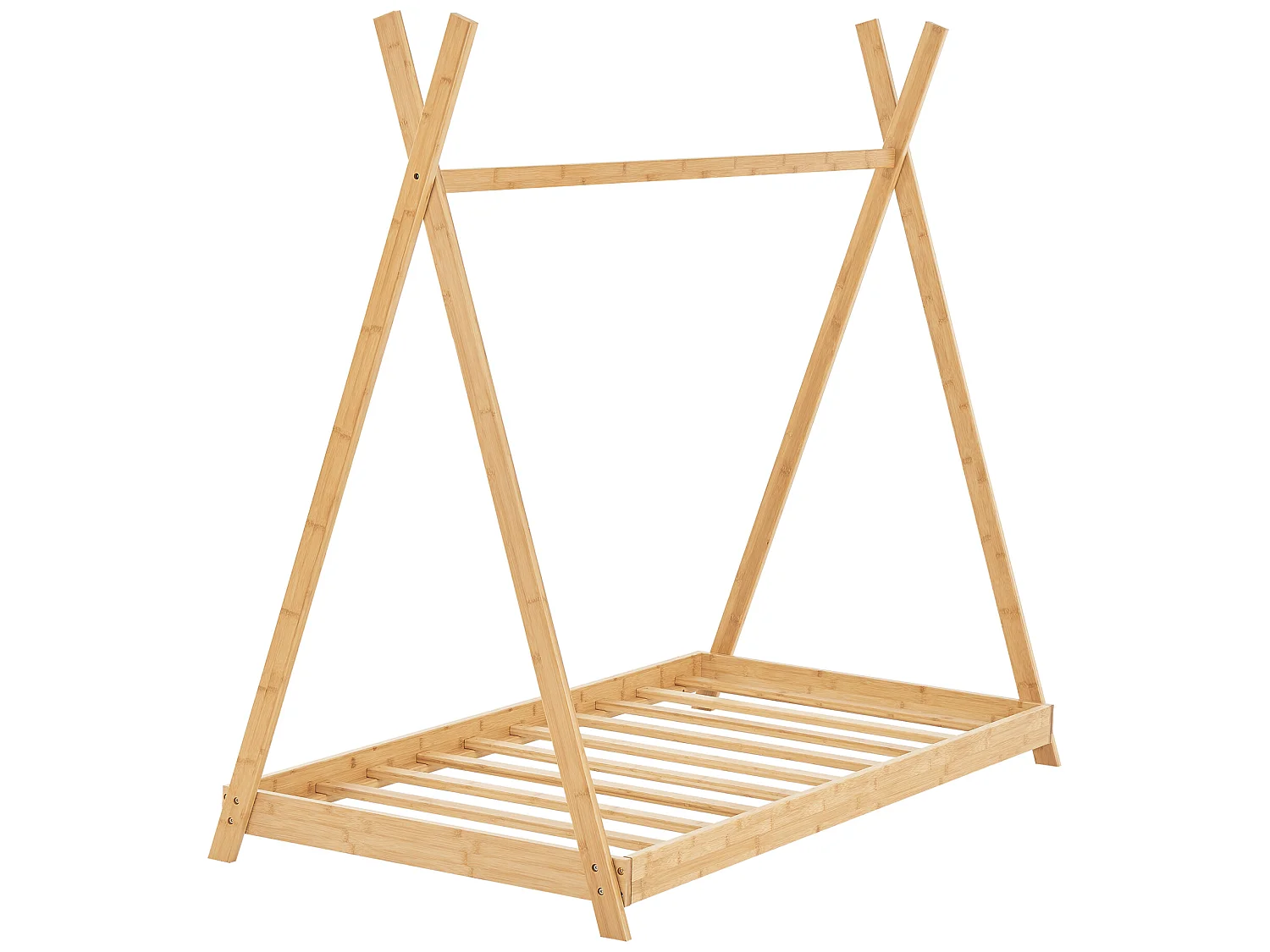 Lit tipi Vimpeli 90 x 200 cm pour enfant bambou naturel [en.casa]