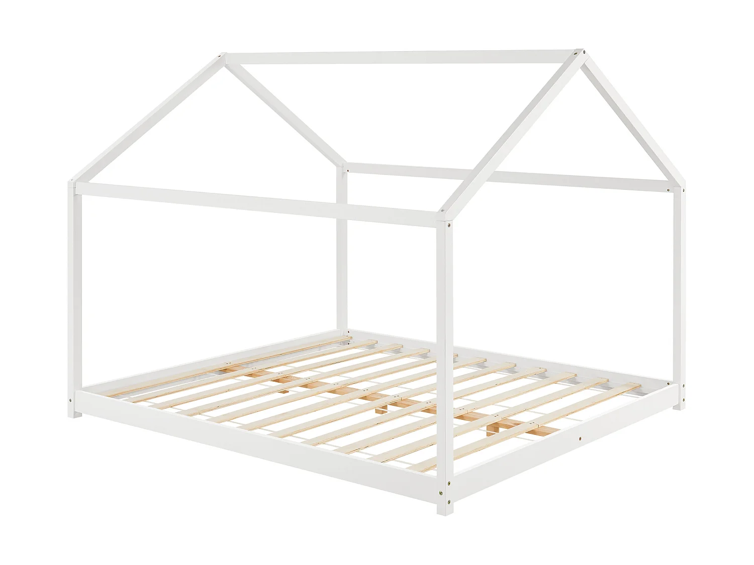 Lit cabane Cerro bois de pin 180 x 200 cm blanc [en.casa]
