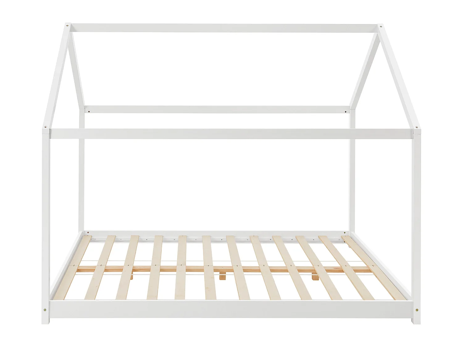 Lit cabane Cerro bois de pin 180 x 200 cm blanc [en.casa]