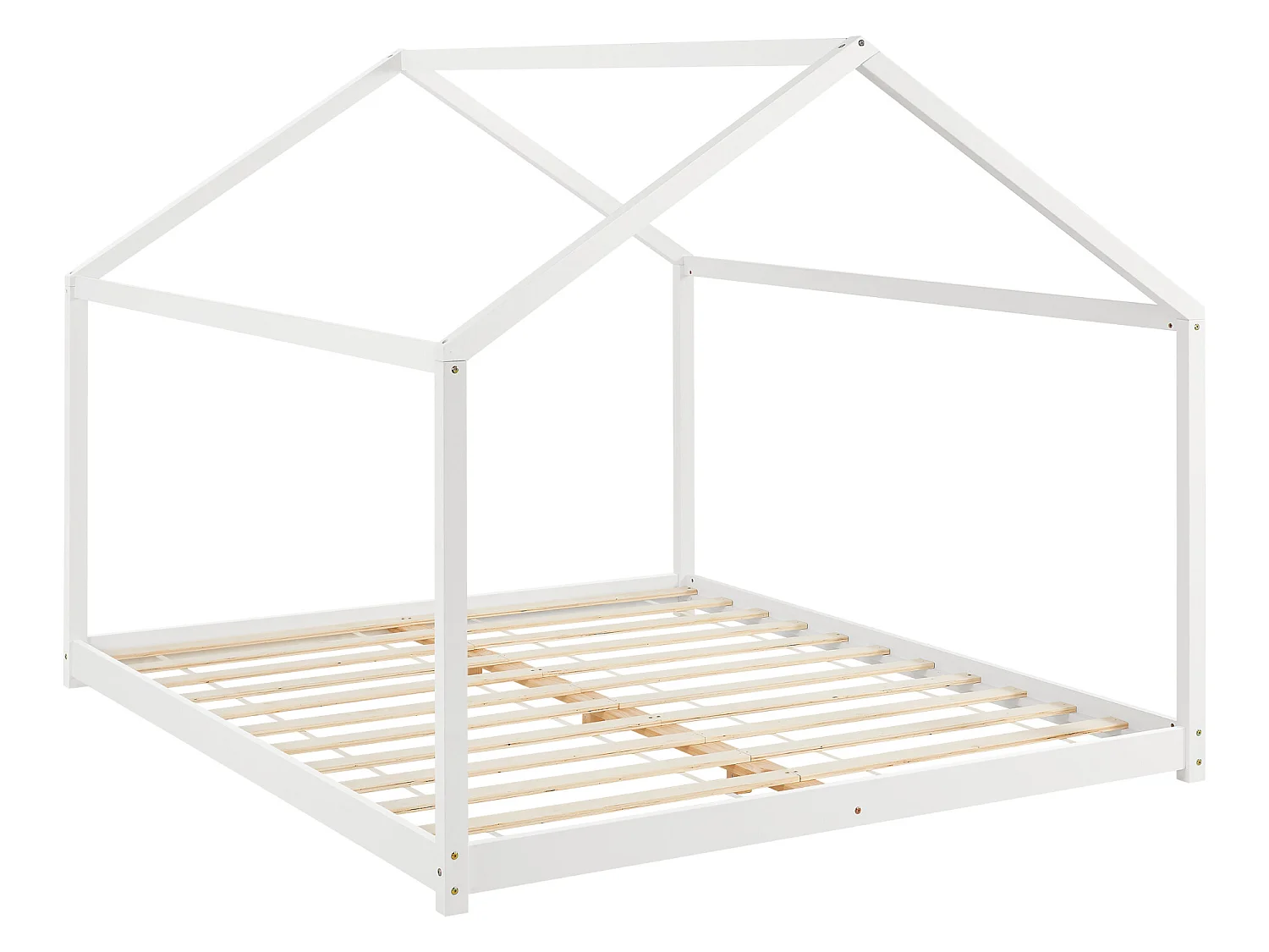 Lit cabane Cerro bois de pin 180 x 200 cm blanc [en.casa]