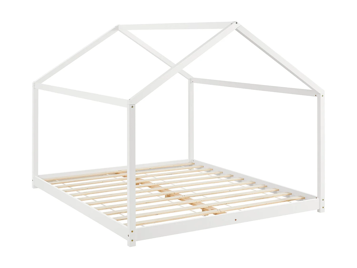 Lit cabane Cerro bois de pin 160 x 200 cm blanc [en.casa]