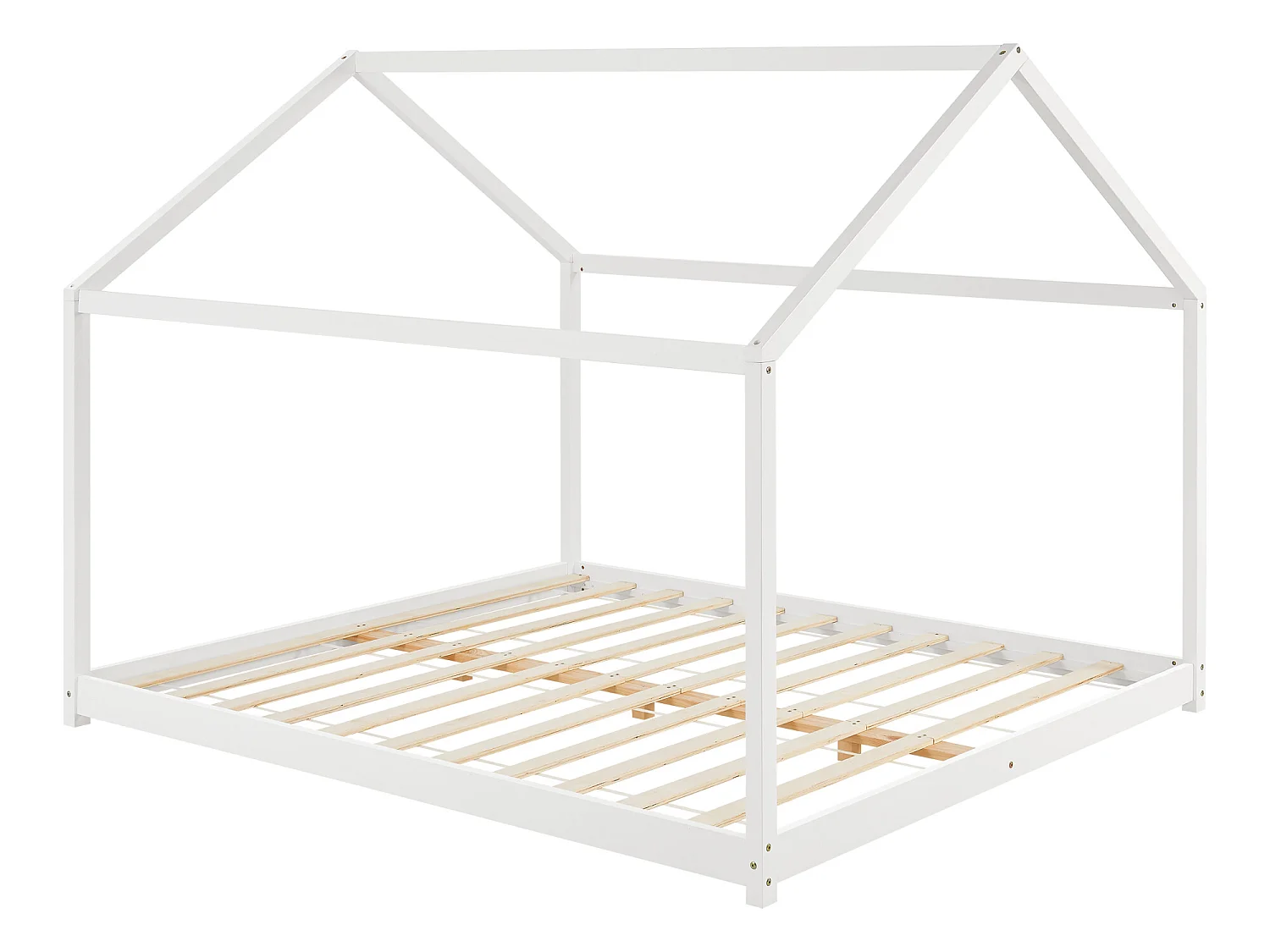 Lit cabane Cerro bois de pin 160 x 200 cm blanc [en.casa]