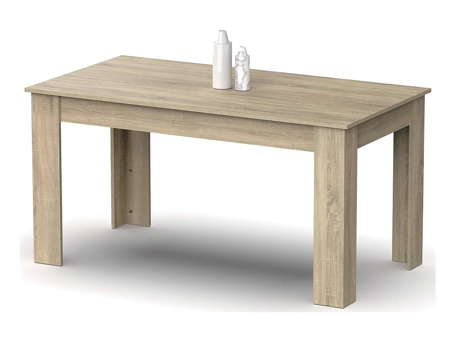 Table à manger en aggloméré et mélamine finition cambrian coloris chêne naturel - Longueur 140 x Profondeur 80 x Hauteur 77 cm