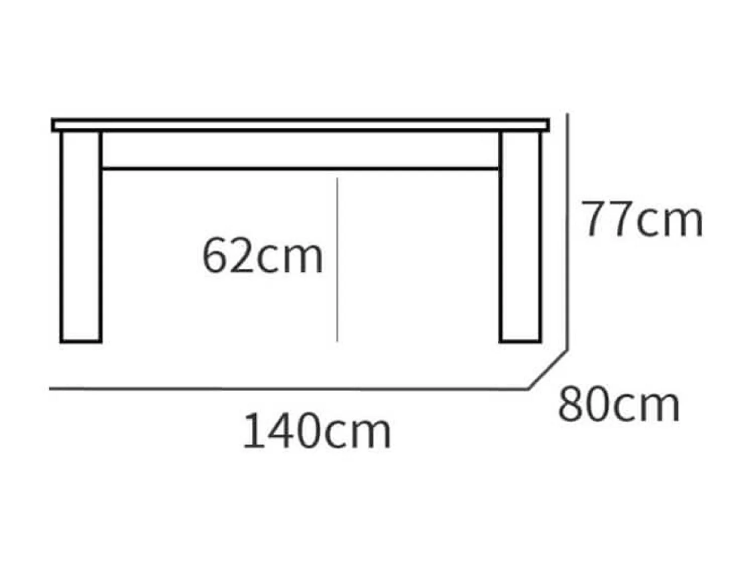 Table à manger en aggloméré et mélamine finition cambrian coloris chêne naturel - Longueur 140 x Profondeur 80 x Hauteur 77 cm