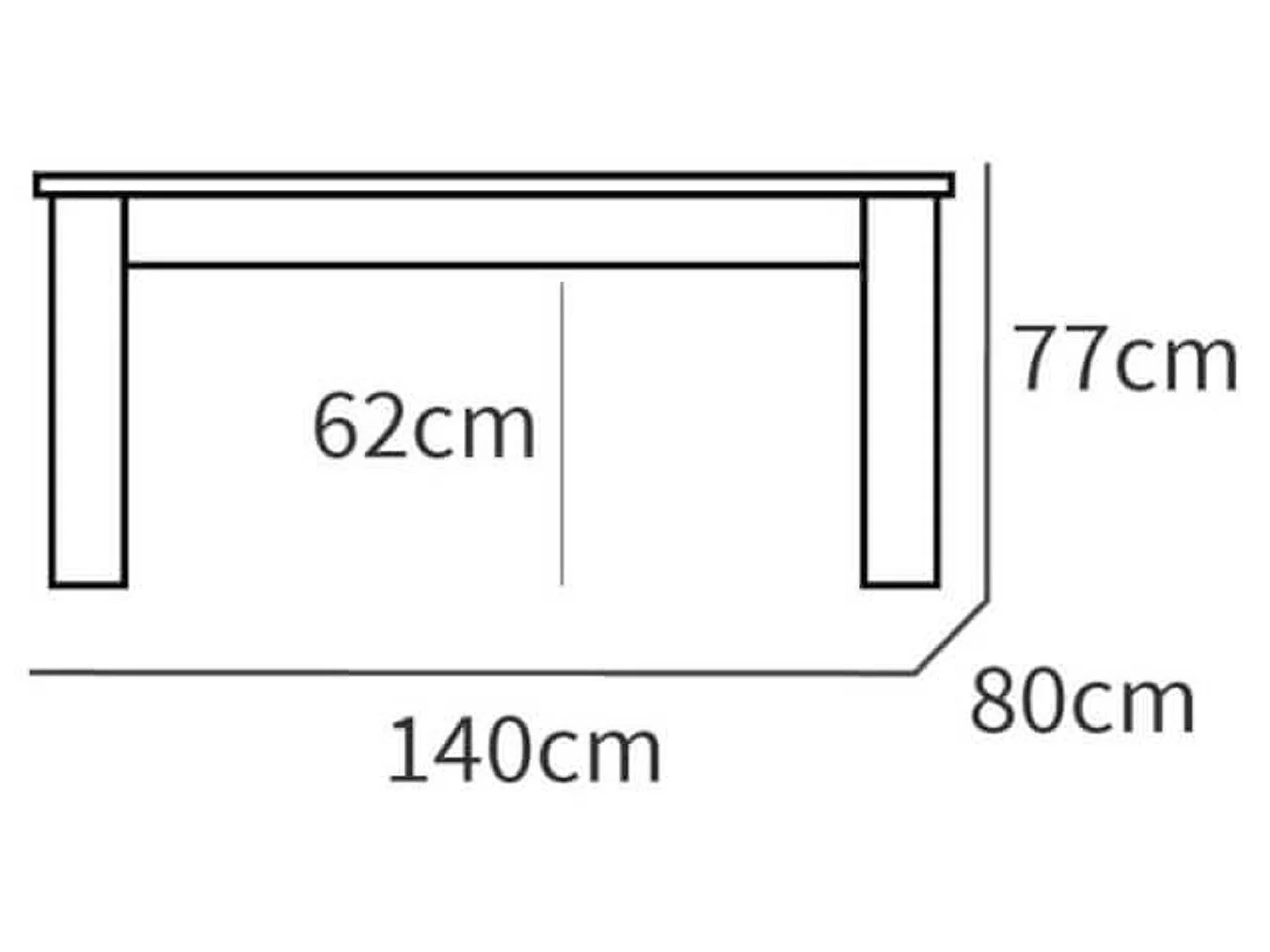 Table à manger en aggloméré et mélamine finition cambrian coloris chêne naturel - Longueur 140 x Profondeur 80 x Hauteur 77 cm