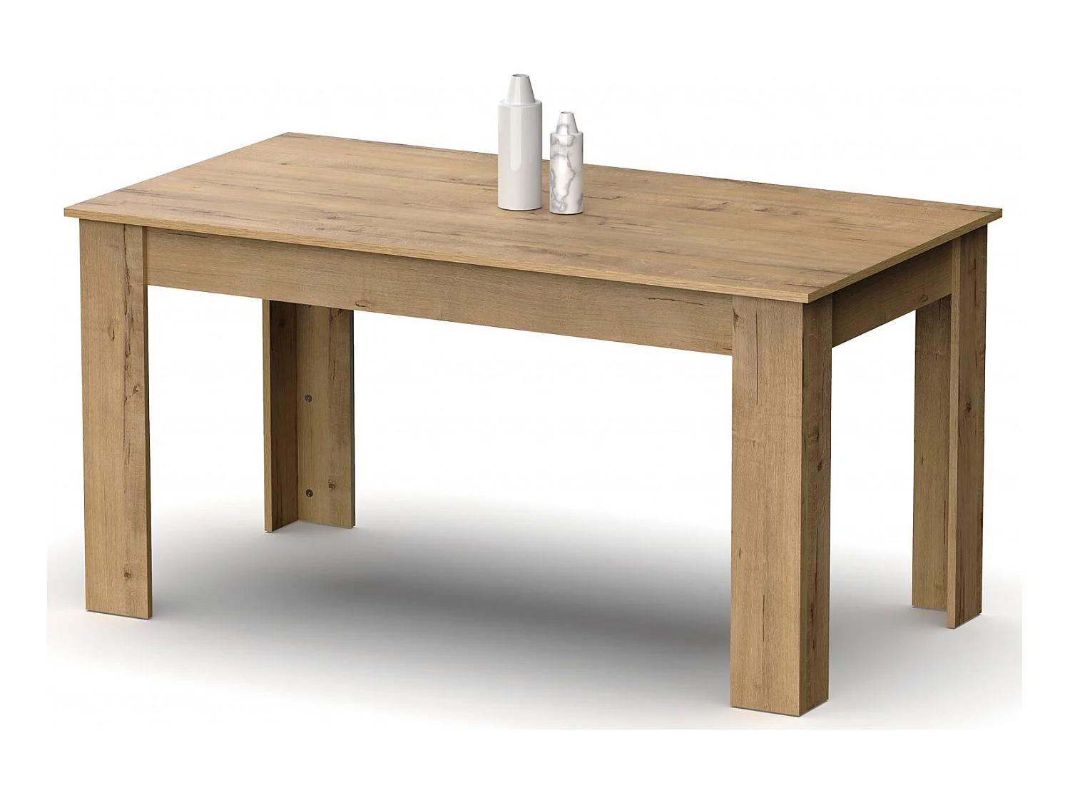 Table à manger en aggloméré et mélamine finition cambrian coloris chêne doré - Longueur 140 x Profondeur 80 x Hauteur 77 cm
