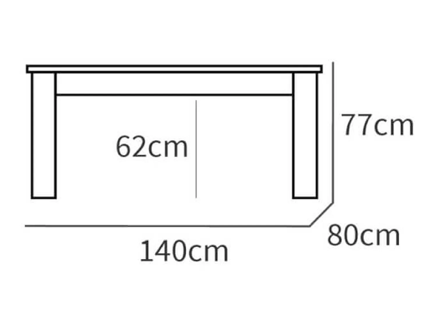 Table à manger en aggloméré et mélamine finition cambrian coloris chêne doré - Longueur 140 x Profondeur 80 x Hauteur 77 cm