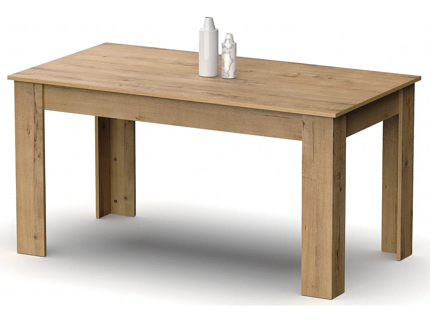 Table à manger en aggloméré et mélamine finition cambrian coloris chêne doré - Longueur 140 x Profondeur 80 x Hauteur 77 cm