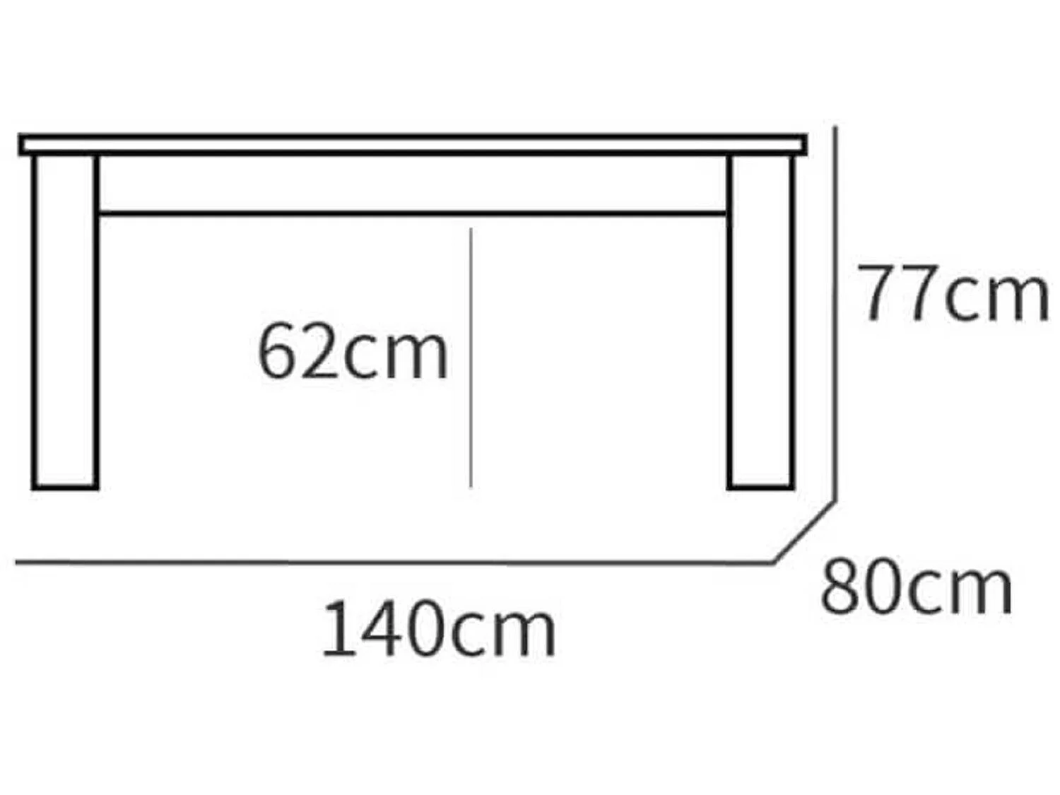 Table à manger en aggloméré et mélamine finition cambrian coloris chêne doré - Longueur 140 x Profondeur 80 x Hauteur 77 cm