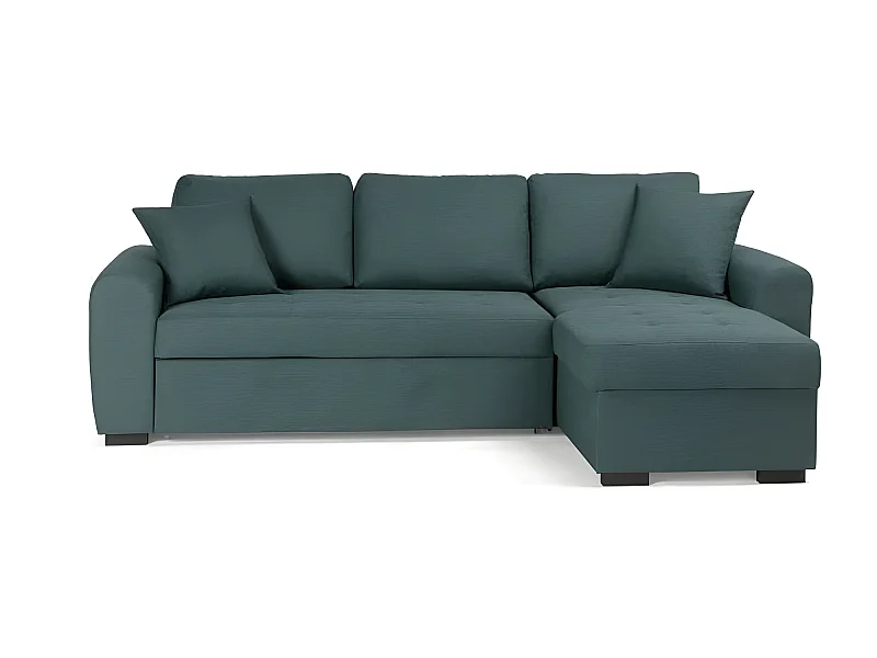Canapé d'angle convertible réversible - Tissu Vert - HAMILTON