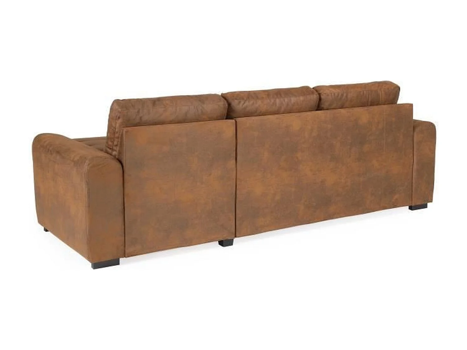 Canapé d'angle convertible réversible - Tissu Marron vintage - L 244 x P 151 x H 90 - HAMILTON - Fabriqué en Ukraine