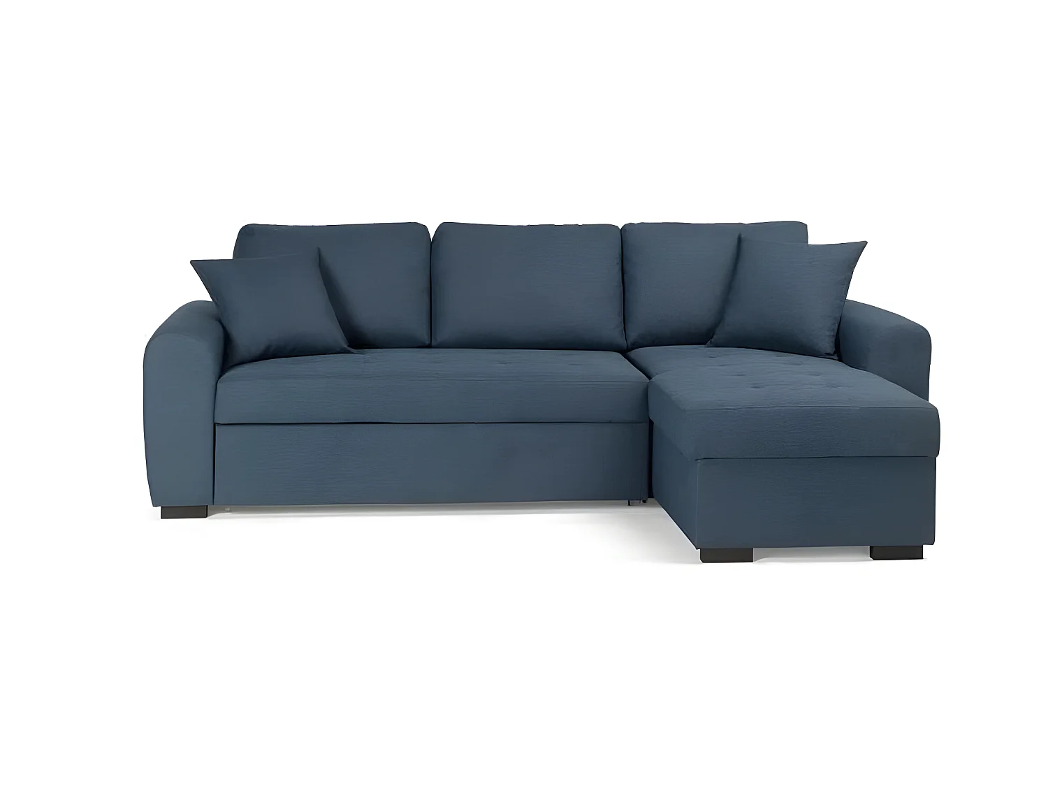Ecksofa mit Stauraum Hamilton Stoff Blau 4-Sitzer umwandelbar