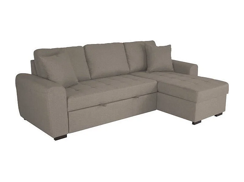 Divano d'angolo convertibile reversibile 4 posti in tessuto beige contemporaneo - HAMILTON