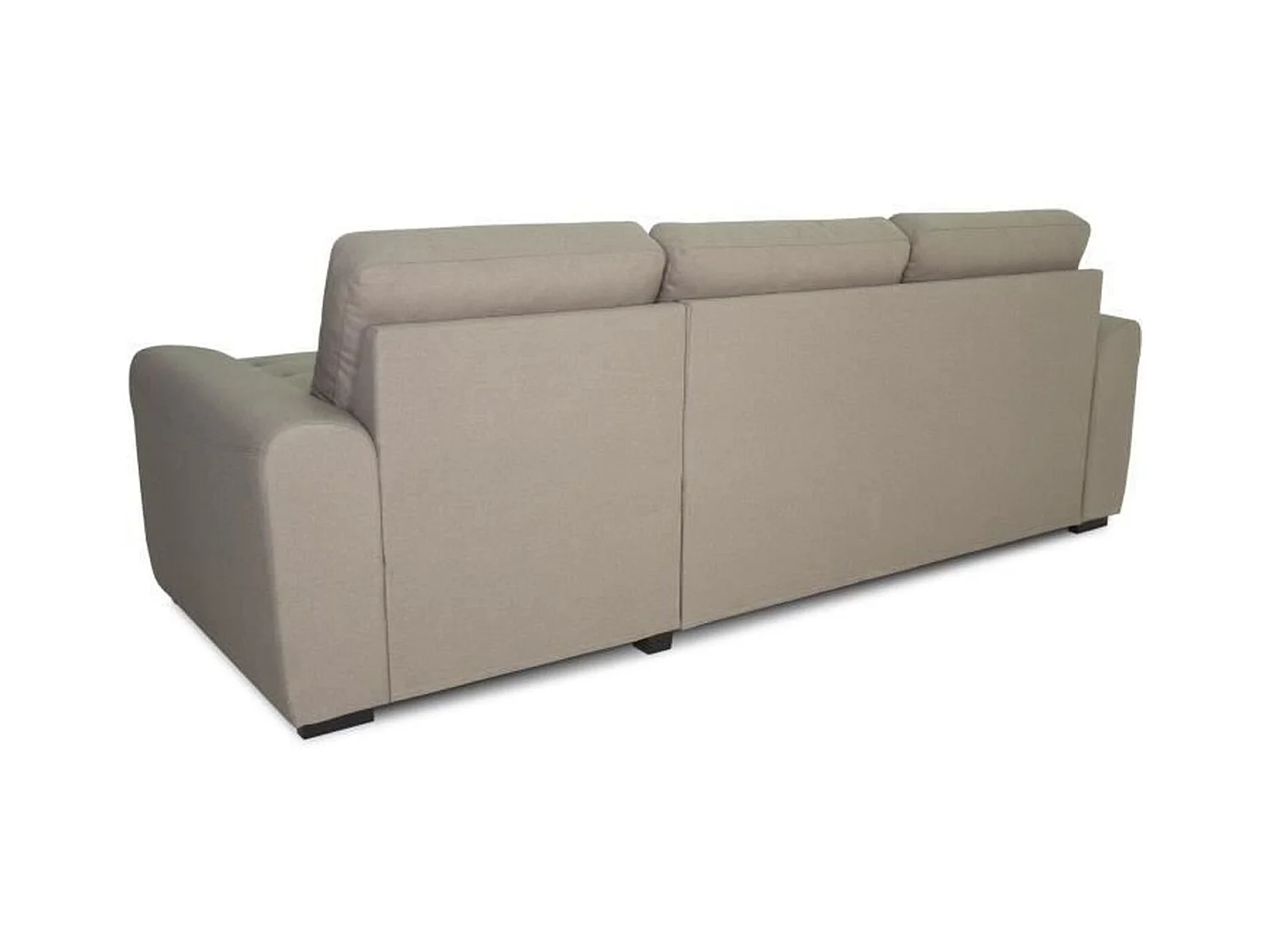 Sofá de canto conversível reversível de 4 lugares em tecido bege contemporâneo - HAMILTON