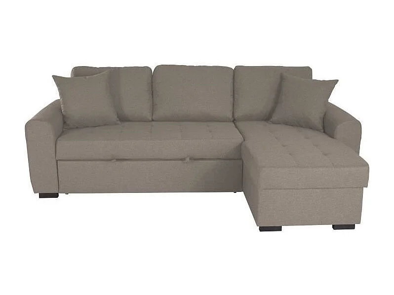 Canapé d'angle convertible réversible 4 places - Tissu beige - Contemporain - HAMILTON