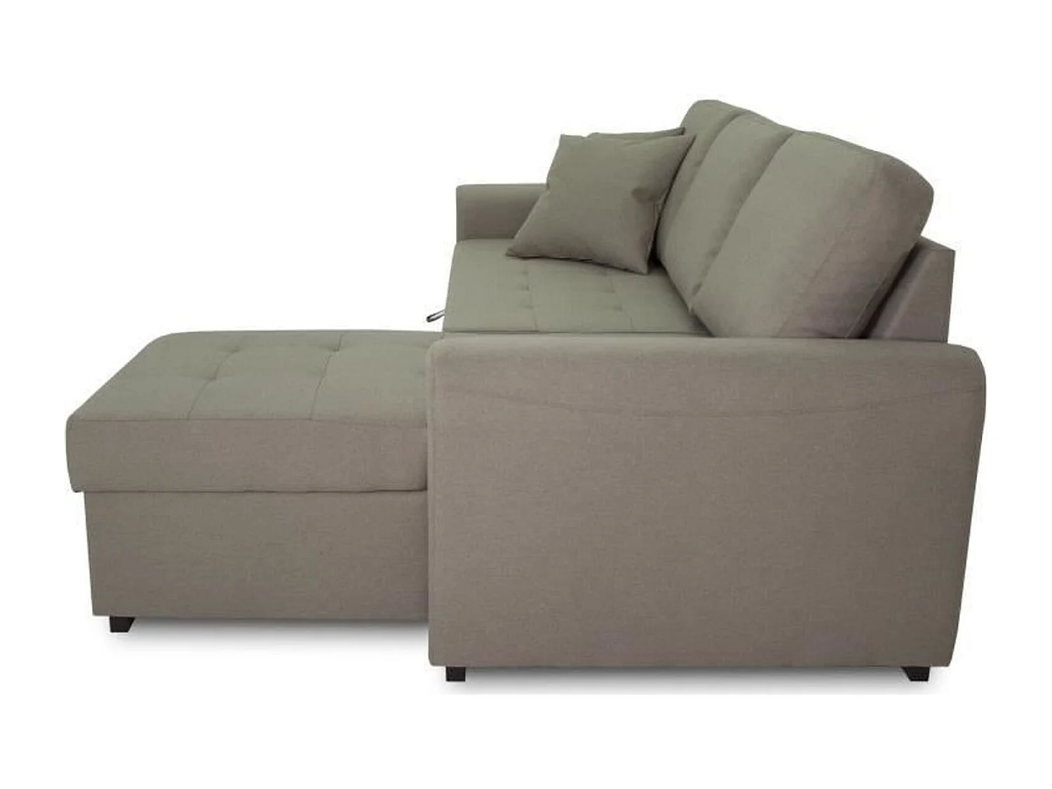 Canapé d'angle convertible réversible 4 places - Tissu beige - Contemporain - HAMILTON