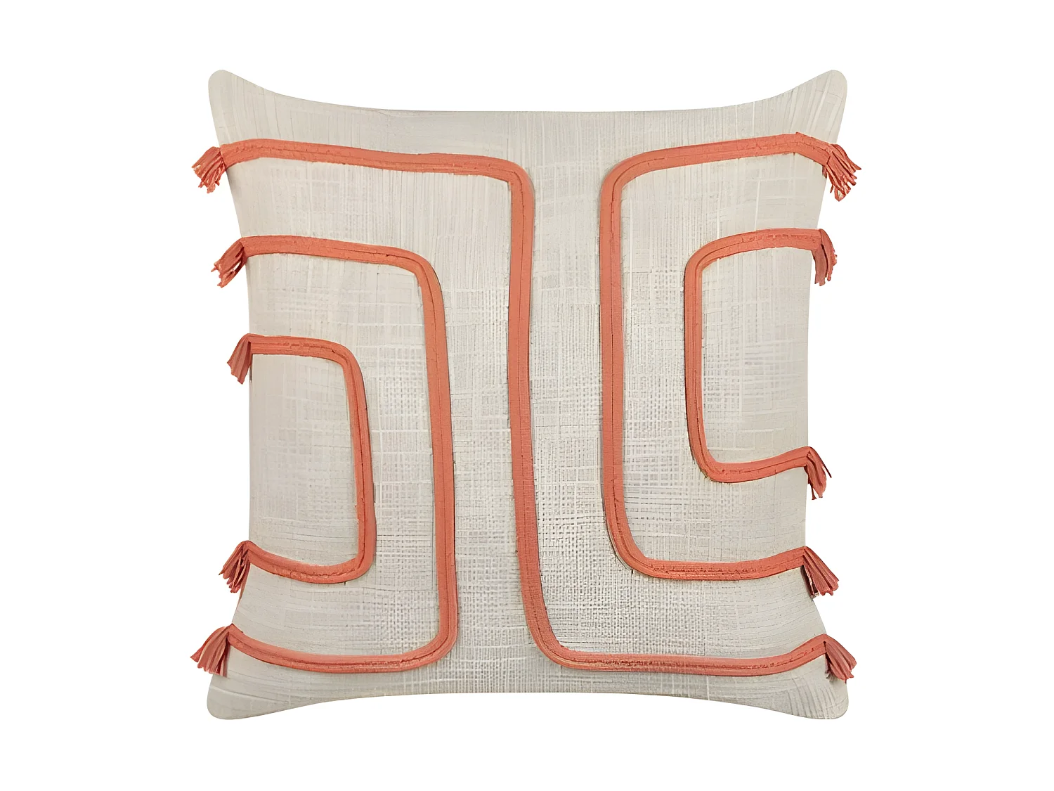 Coussin PLEIONE Coton 45 x 45 cm Corail Motif abstrait