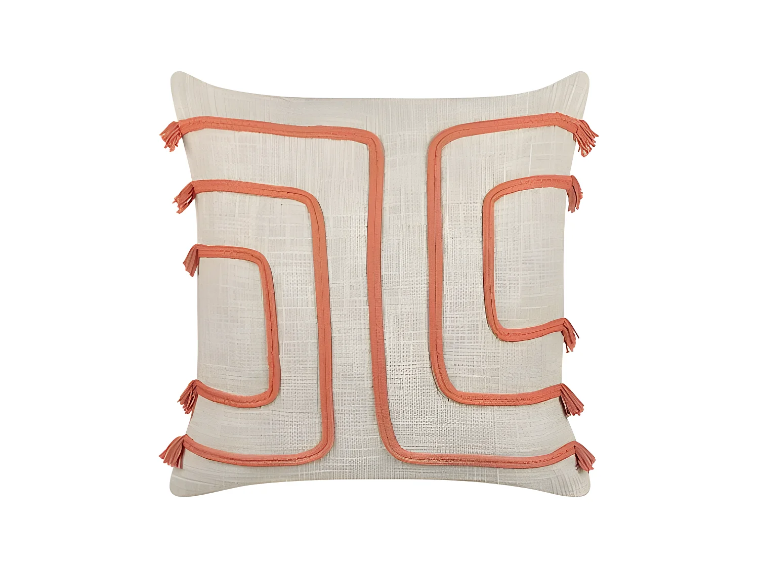 Sierkussen PLEIONE Katoen 45 x 45 cm Koraalrood Abstract patroon