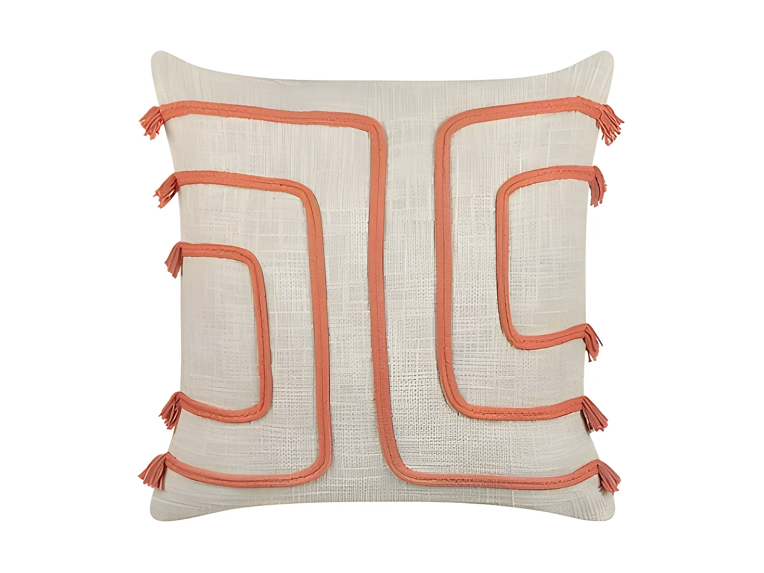 Coussin PLEIONE Coton 45 x 45 cm Corail Motif abstrait