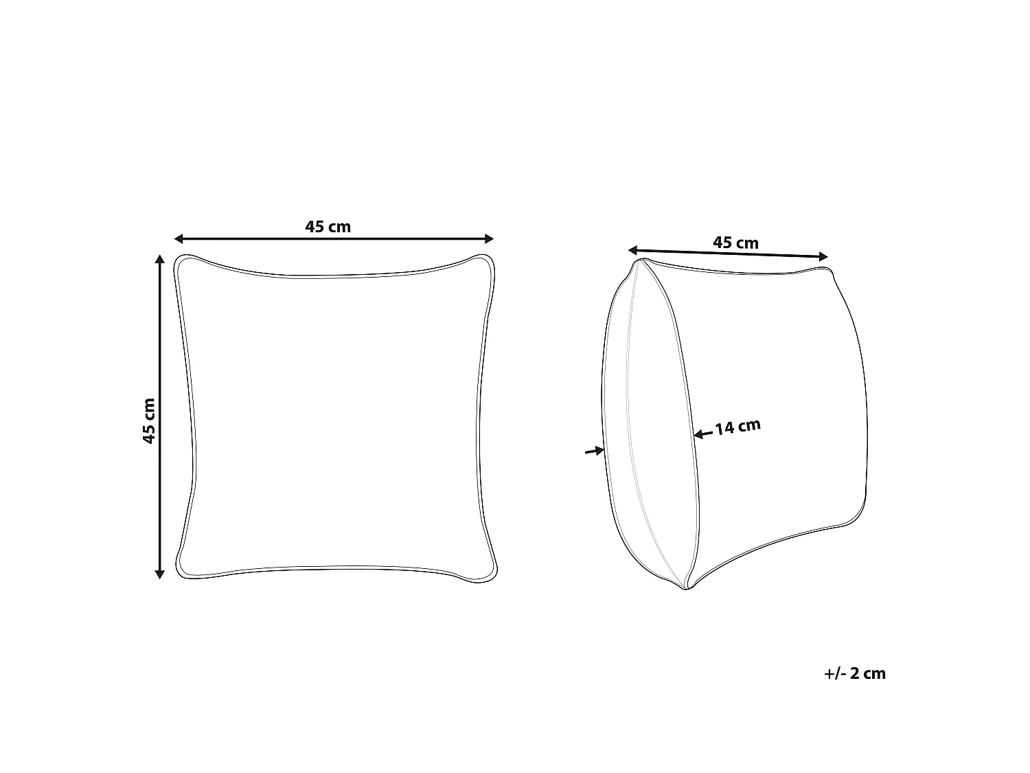 Coussin BEGONIA Jute 45 x 45 cm Naturel Unicolore