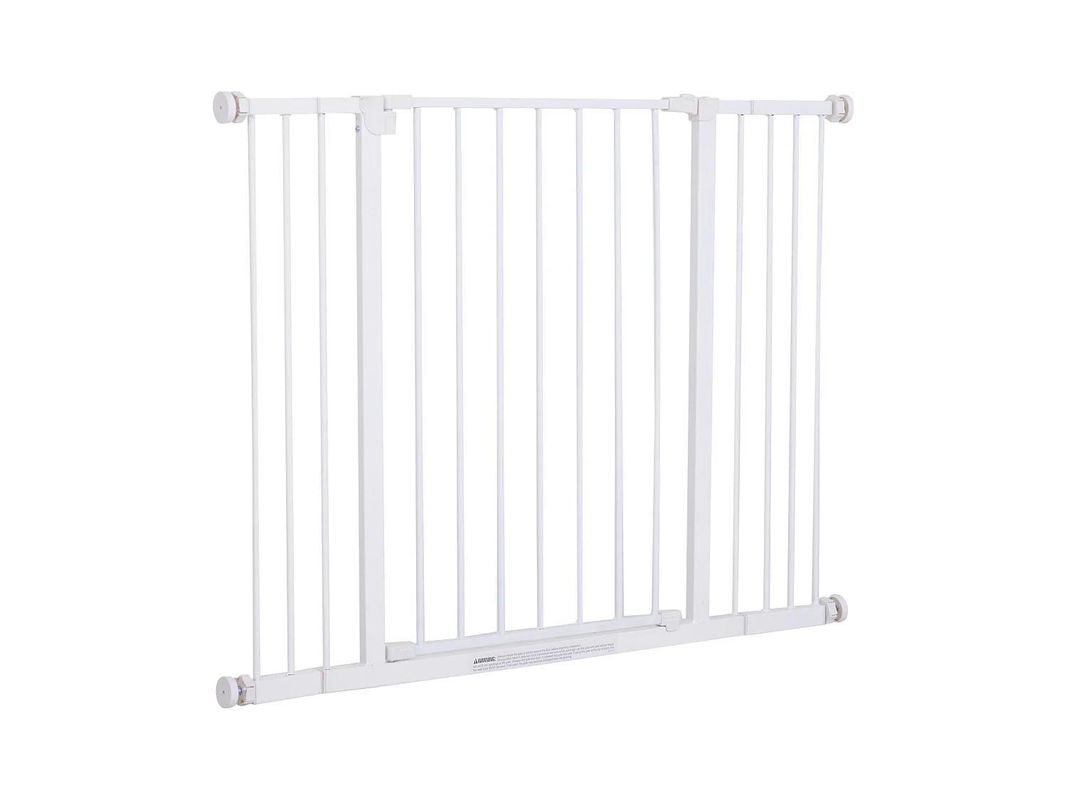 Barrière de sécurité longueur réglable dim. 76-107l x 76H cm sans perçage métal plastique blanc