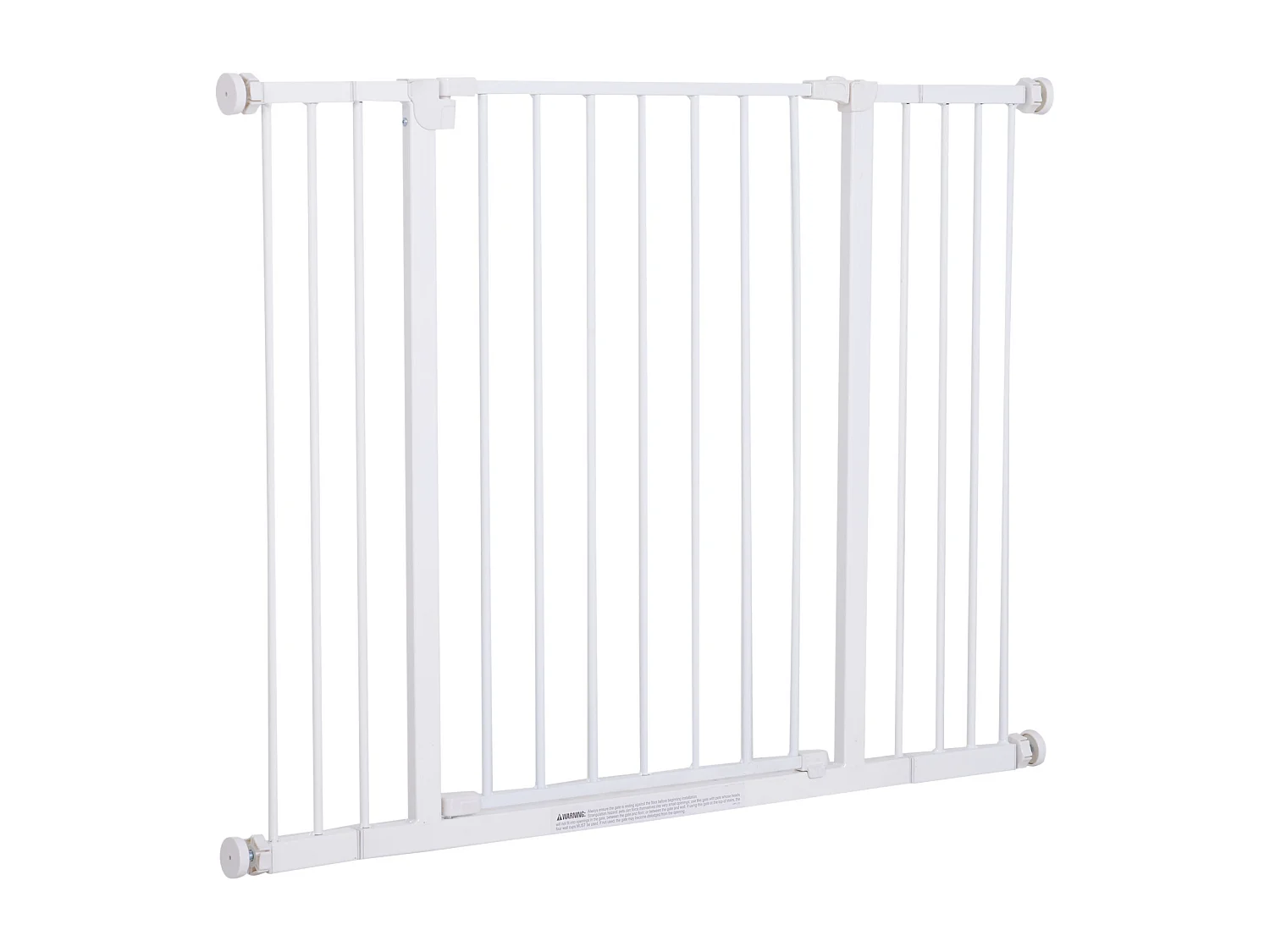 Barrière de sécurité longueur réglable dim. 76-107l x 76H cm sans perçage métal plastique blanc