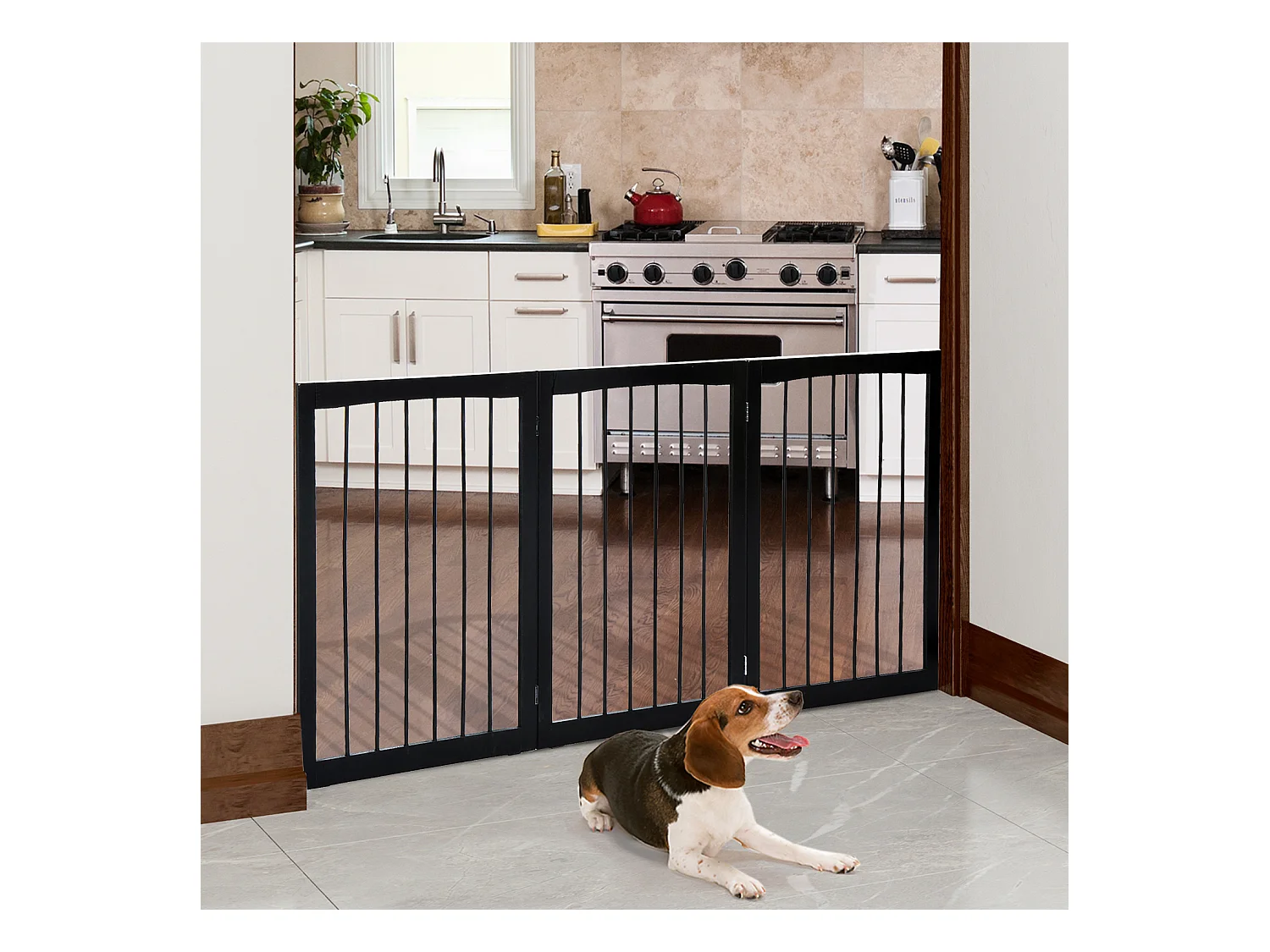 Barrière modulable pliable barrière de sécurité 160L x 76H cm MDF