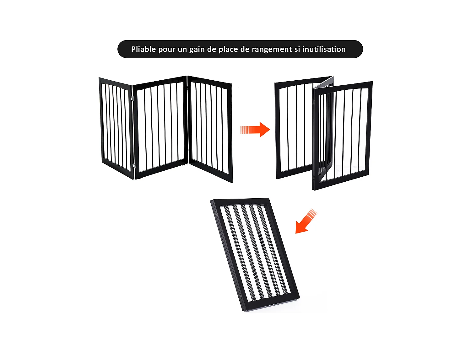 Barrière modulable pliable barrière de sécurité 160L x 76H cm MDF