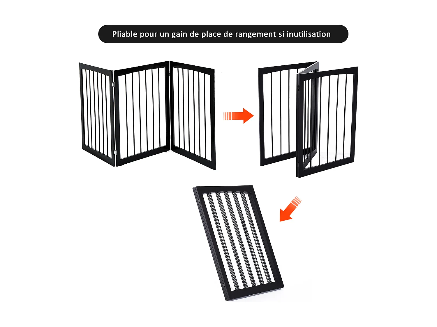 Barrière modulable pliable barrière de sécurité 160L x 76H cm MDF