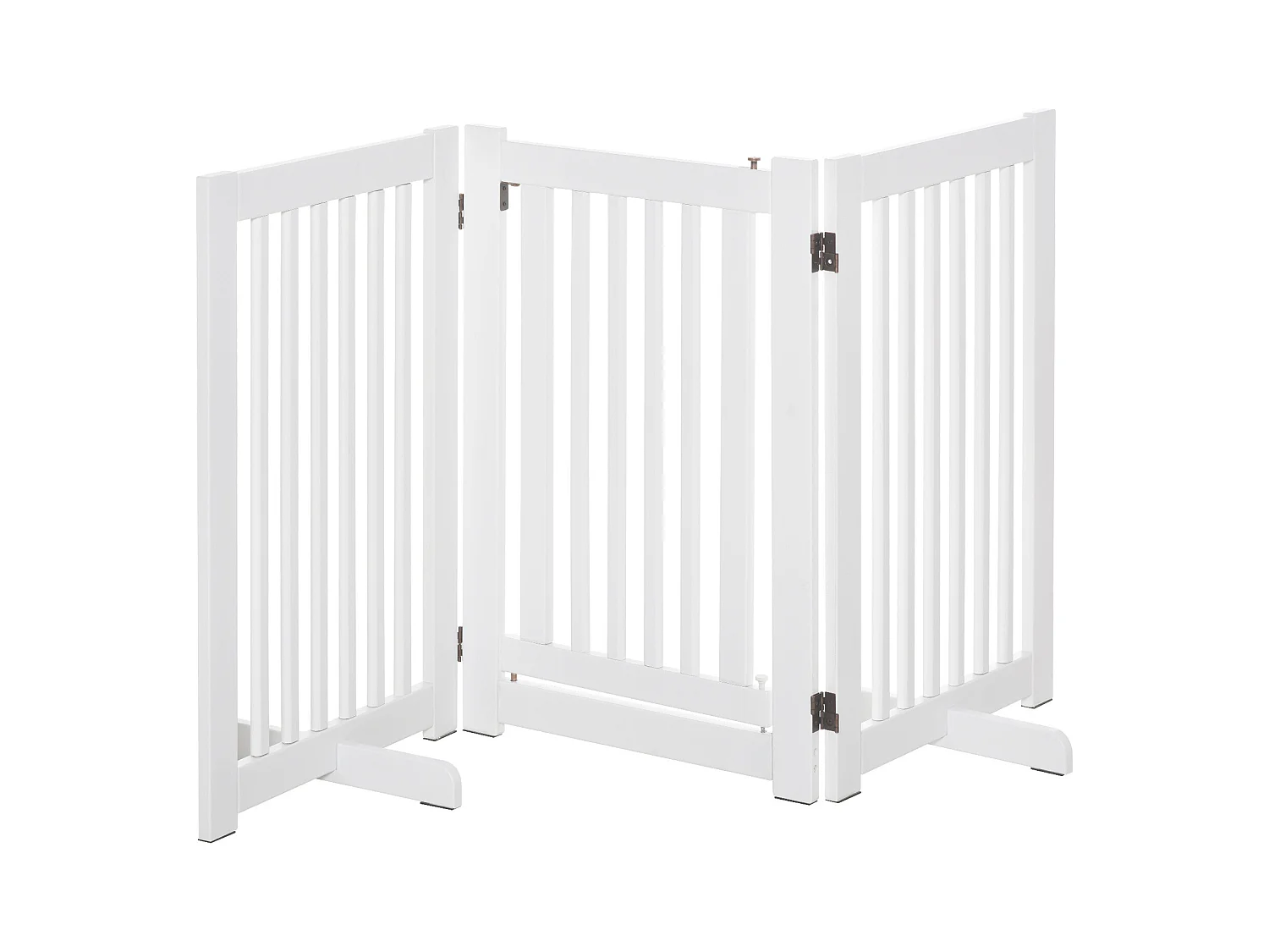 Barrière modulable pliable barrière de sécurité avec porte verrouillable intégrée dim. 155L x 35l x 76H cm MDF blanc