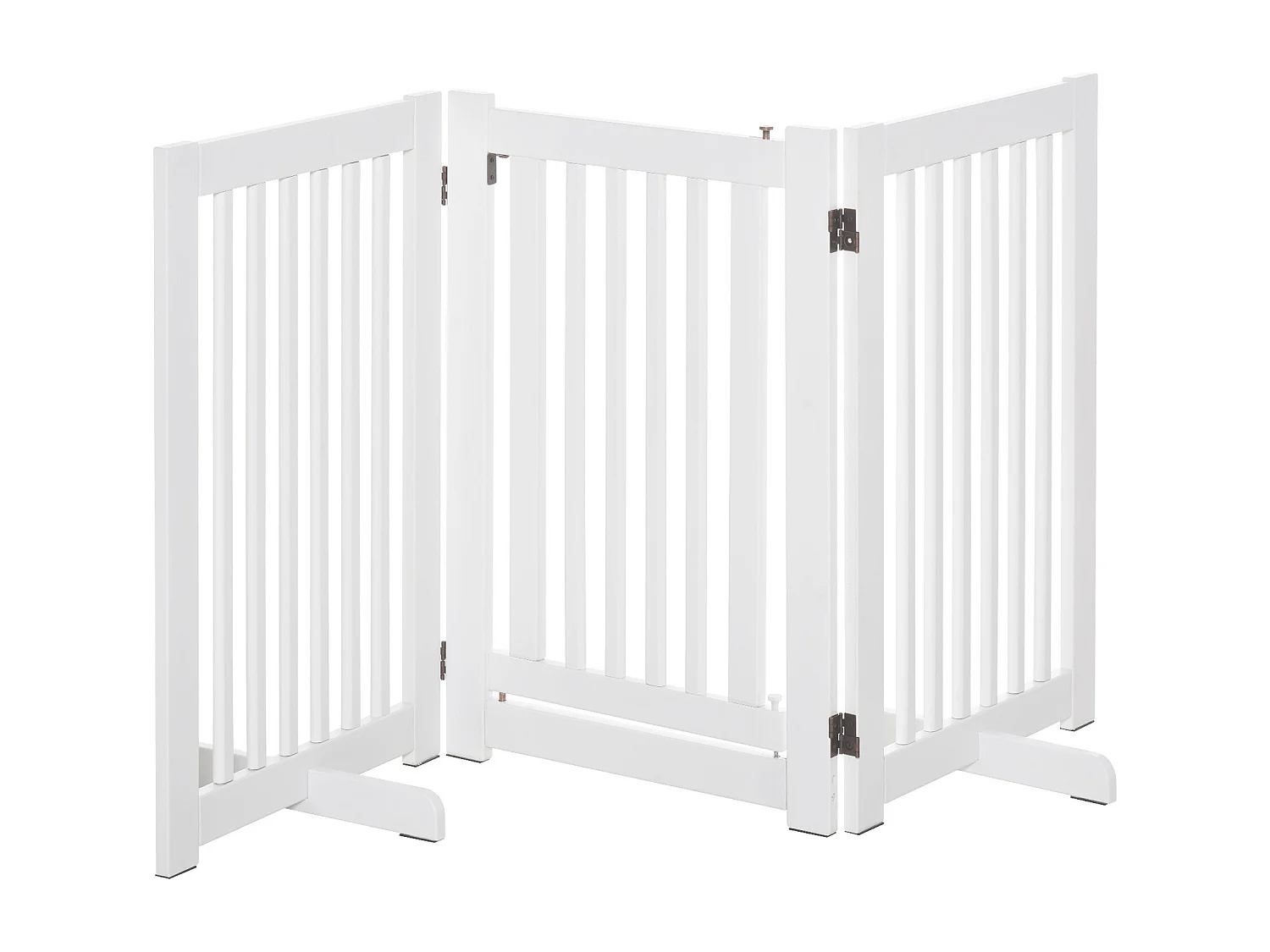 Barrière modulable pliable barrière de sécurité avec porte verrouillable intégrée dim. 155L x 35l x 76H cm MDF blanc