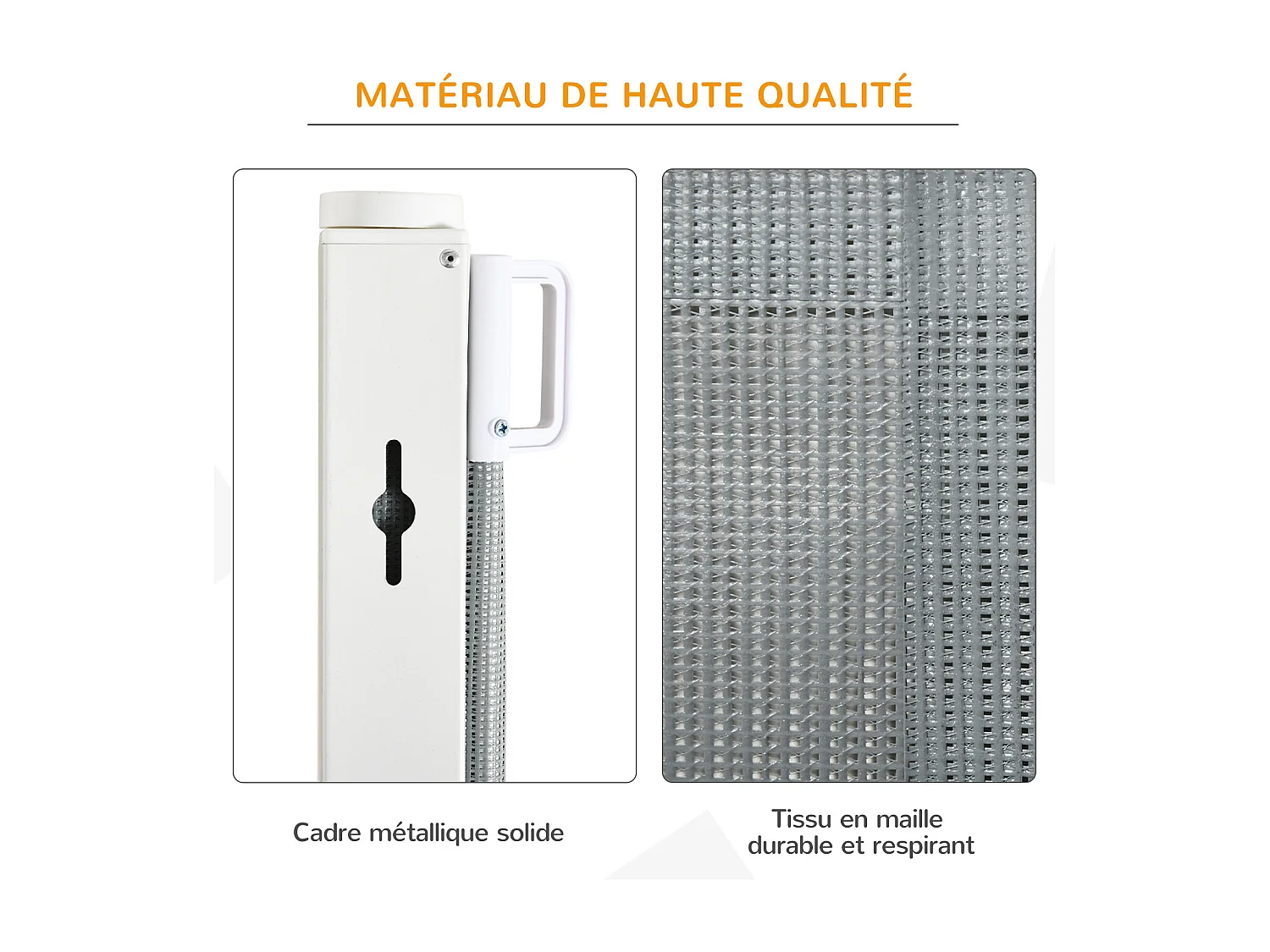 Barrière de sécurité barrière animaux rétractable automatique 1,15L x 0,83H m teslin métal gris
