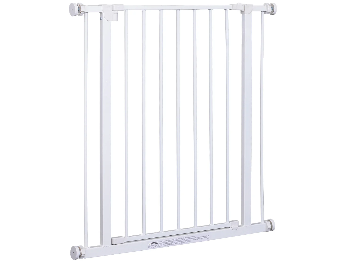 Barrière de sécurité longueur réglable dim. 76-82l x 76H cm sans perçage métal plastique blanc