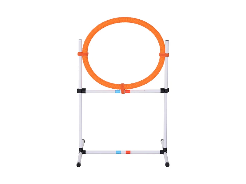 Agility sport pour chiens anneau d'agilité et obstacle 2 en 1 avec sac de transport plastique blanc orange