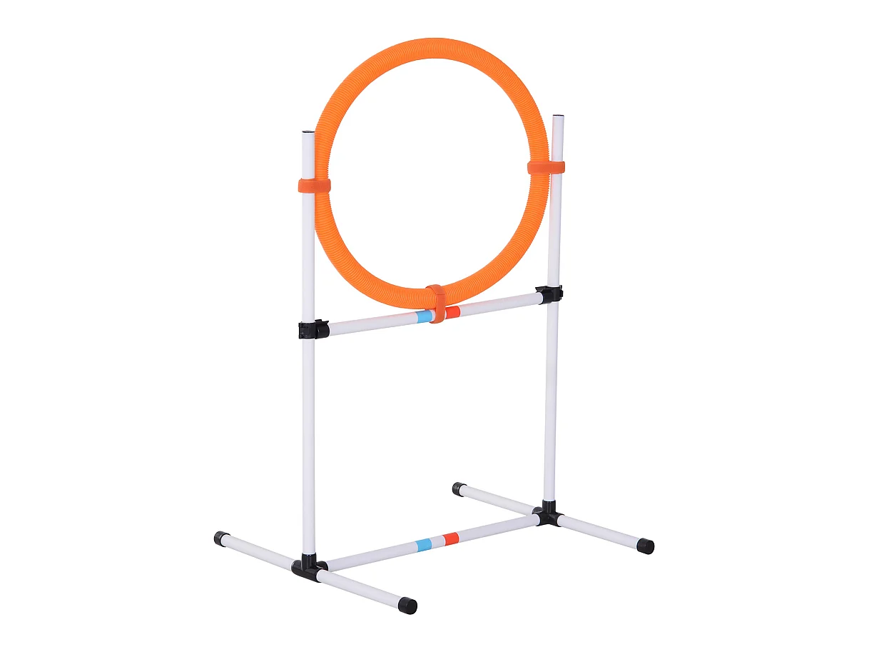 Agility sport pour chiens anneau d'agilité et obstacle 2 en 1 avec sac de transport plastique blanc orange