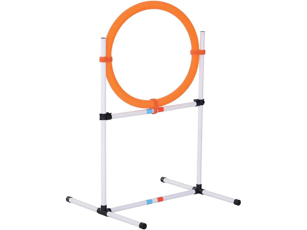 Agility sport pour chiens anneau d'agilité et obstacle 2 en 1 avec sac de transport plastique blanc orange
