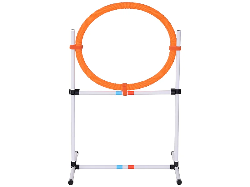 Agility sport pour chiens anneau d'agilité et obstacle 2 en 1 avec sac de transport plastique blanc orange