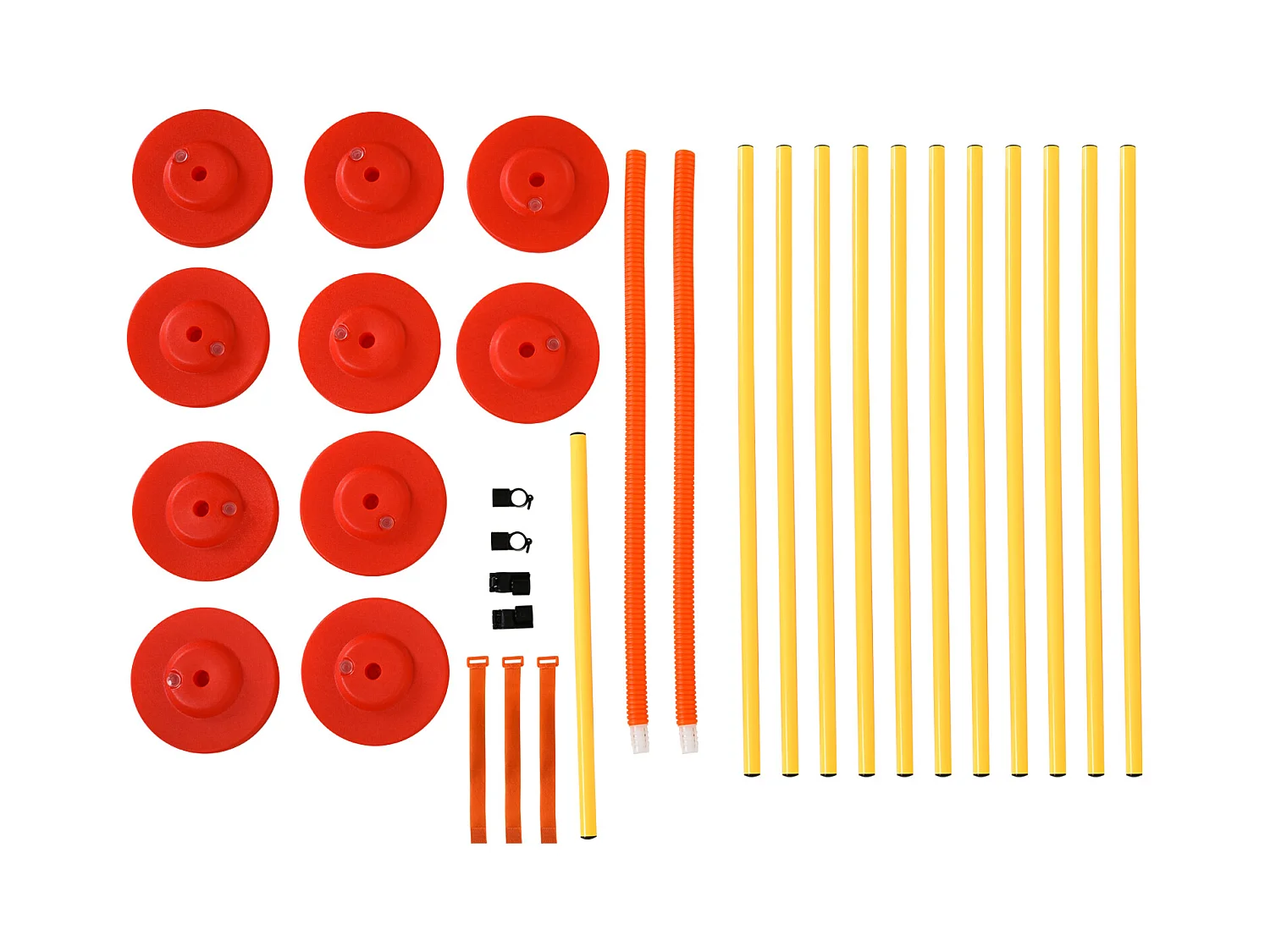 Agility sport pour chiens équipement complet haies, slalom + sac de transport jaune