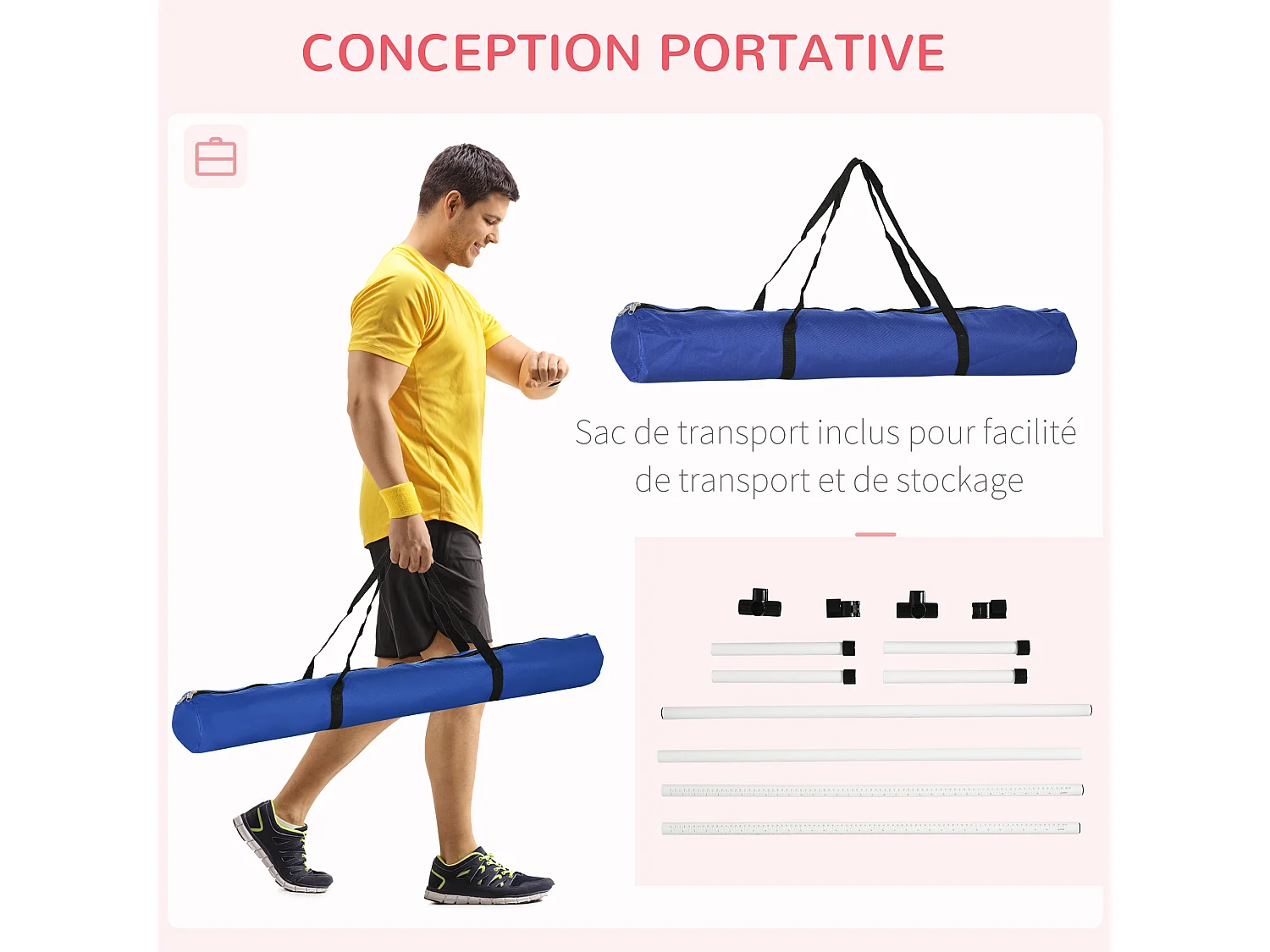 Agility sport pour chiens set de 4 obstacles professionnels avec système de maintien au sol sac transport fourni blanc noir