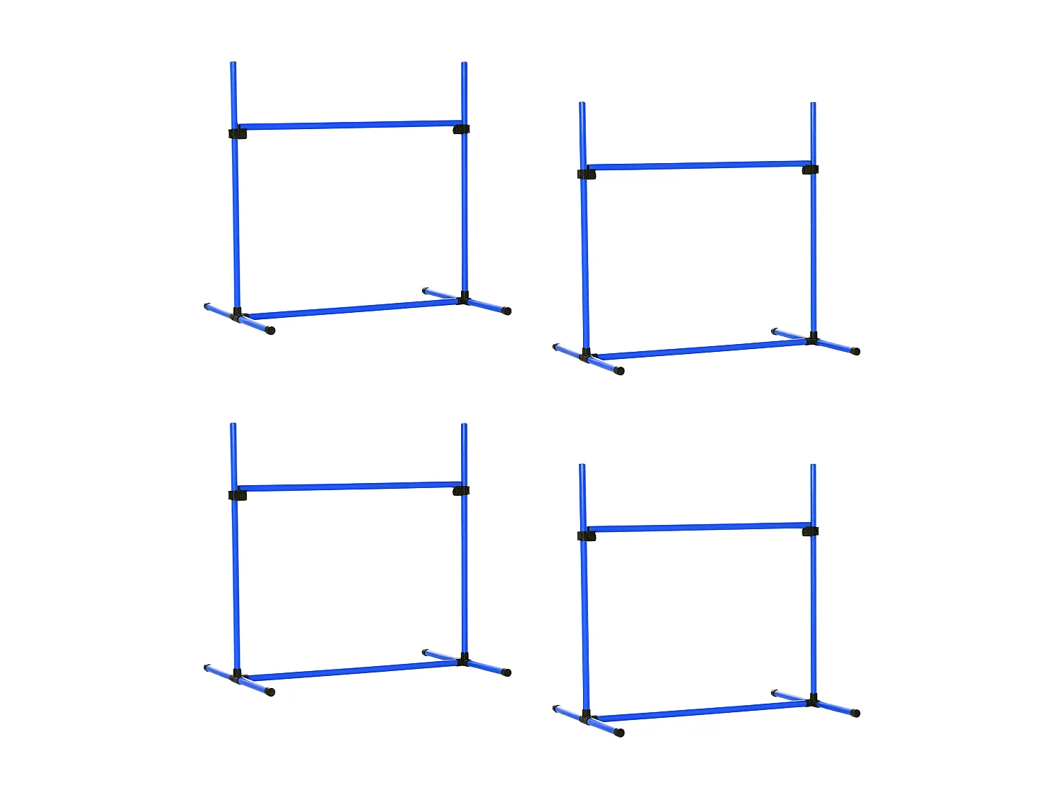 Agility sport pour chiens set de 4 obstacles professionnels avec système de maintien au sol sac transport fourni bleu noir