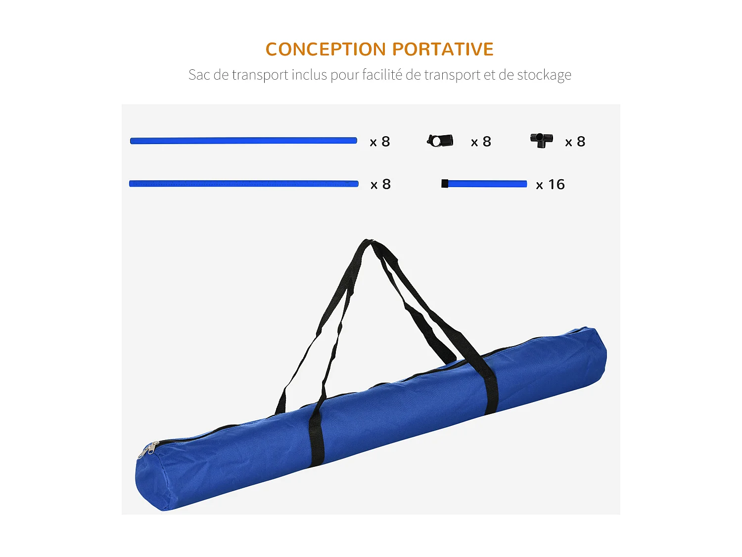 Agility sport pour chiens set de 4 obstacles professionnels avec système de maintien au sol sac transport fourni bleu noir