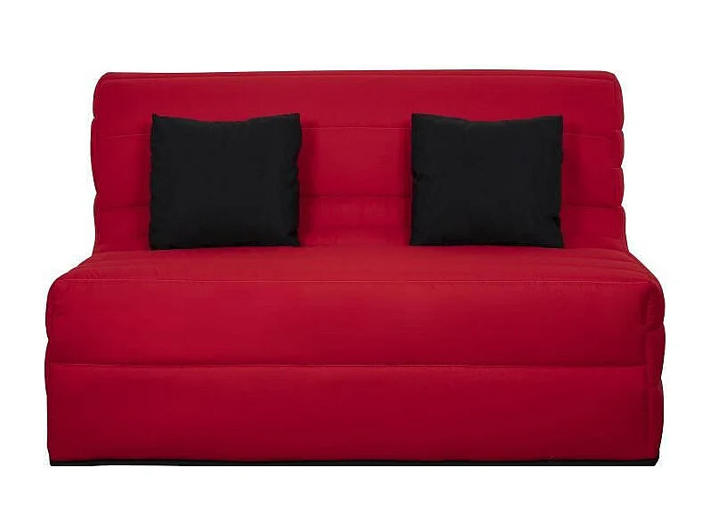 DUNLOPILLO Banquette BZ - Tissu Rouge + 2 coussins noir - L 140 x P 99 x H 98 cm - Made in France - ALICE