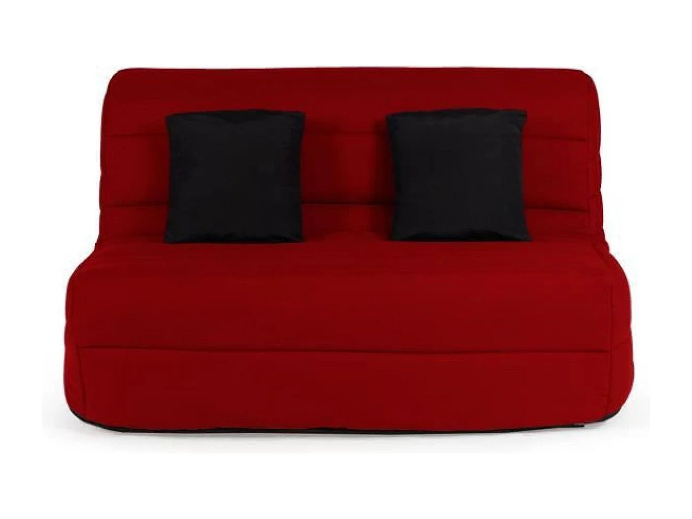 DUNLOPILLO Banquette BZ - Tissu Rouge + 2 coussins noir - L 140 x P 99 x H 98 cm - Made in France - ALICE